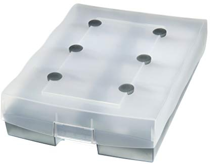 HAN Archivbox CROCO DUO, einfach Vokabeln lernen mit 5-Fächer-Lernsystem, DIN A8 Karteikasten für 2200 Karten, inkl. 8 Stützplatten, A-Z Register, Karteibox, Archivbox, 9987-693, transluzent/grau