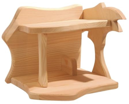 Ostheimer 5550114 Stall Krippe klein aus Fichtenholz Größe:30 x 24 x 24cm