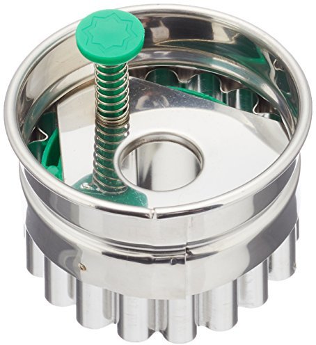 Städter 954374 Estrella Cortadores con expulsor, pequeño, Acero Inoxidable, Plata/Verde, 4 x 4 x 4 cm