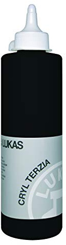 LUKAS CRYL TERZIA 500 ml - Acrylfarbe in Studien-Qualität - Farbton Elfenbeinschwarz