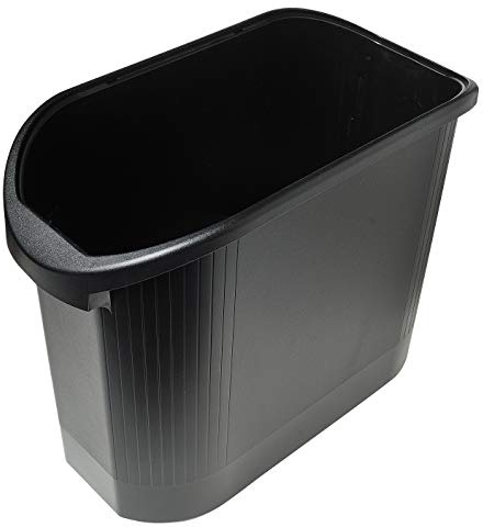 Exacompta 42714D Topline Öko-Classic Papierkorb mit Griffe 26 Liter Fassungsvermögen ohne Einsätze und Deckel. Perfekt für Mülltrennung schwarz