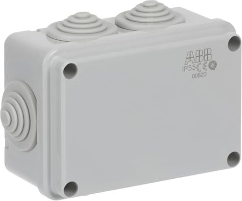ABB IP55 Waterproof Electric Cable Connector Unit • T Box Hafobox • Shockproof Adaptable Indoor/Outdoor Box • 105 x 70 x 50mm