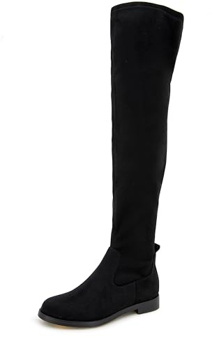 Kenneth Cole REACTION Women's Wind-y Over the Knee Stretch Boot, Black, 8 M US