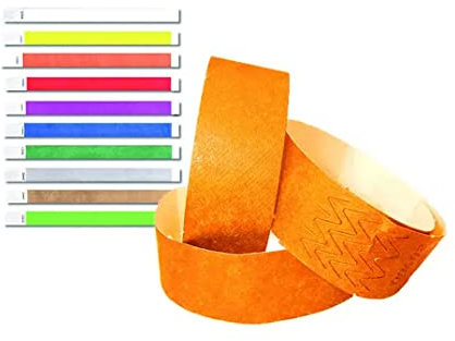 Einlassbänder Eintrittsbänder Kontrollbänder vollfarbig aus TyStar TYVEK Neonorange - 100 Stück