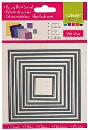 Vaessen Creative Stanzschablone Quadrate, 11 x 11 x 0.1 cm, Grau