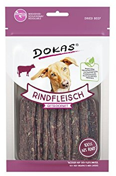 Dokas Dog Rindfleisch getrocknet für Hunde als Snack - 12 x 70g