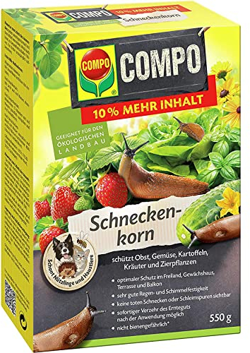 COMPO Schneckenkorn - 550g - regenfestes Streugranulat gegen Nacktschnecken, für den ökologischen Landbau geeignet