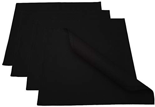Lemos Home Platzset Tischset Platzdeckchen 4 Stück ca. 46 x 36 cm aus Baumwolle Viele Farben (Schwarz)