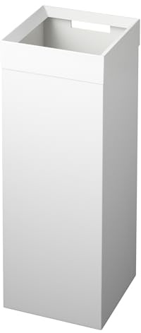 YAMAZAKI 4488 TOWER Trash Can, white, Steel, 22.5 x 22.5 x 60 cm