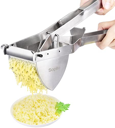 Potato Ricer, Sopito Stainless Steel Potato Ricer Multifunctional Fruit Vegetable Masher for Smooth Fluffy Mashed Potatoes