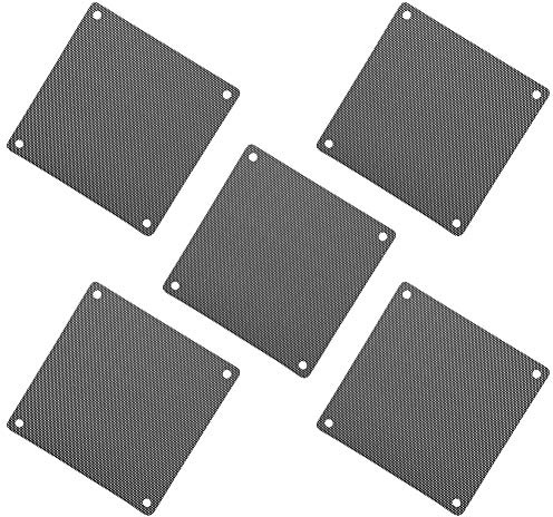 Wendry 12 cm PVC dator PC kylare fläkt filter svart dammtät hölje, ultra fin aluminium nät speciellt för 120 mm x 120 mm fläktar (5 stycken)