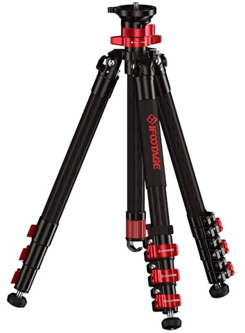 IFOOTAGE Gazelle TC5S,59/150 cm Kamera Stativ,Kohlefaser-Videostativ, 3 Abschnitte mit Mittelstange, maximale Belastung 13,22 lbs/6 kg, für Canon, Nikon, Sony DSLR Camcorder Videofotografie