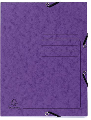 Exacompta 55408E Premium Einschlagmappe. Made in Germany. Aus extra starkem Colorspan-Karton mit 3 Innenklappen und 2 Gummizügen DIN A4 Juris-Mappe Sammelmappe für Büro und Schule Lila, 1 Stück