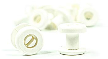 LEO’s - 100 x Drucknieten Kunststoff 3 mm Höhe (d= 5,5 mm) Weiß - Druckniete Druckösen zur dauerhaften Zusammenheftung von Drucksachen - Buchnieten Kunststoffnieten ohne Werkzeug montierbar
