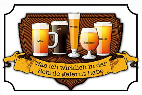 Blechschild 20x30 BIER helles Weißbier Alt Maßkrug Biergarten Haus + Garten