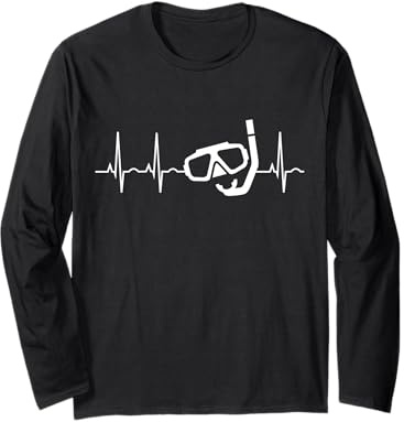 Schnorchelshirts für Damen & Herren - Schnorchel Herzschlag Geschenk Langarmshirt