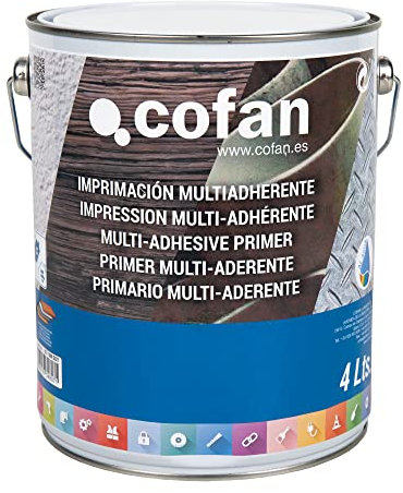 Cofan Imprimación Multiadherente al Agua | Capacidad 4 Litros | Aplicarse tanto Interior como Exterior
