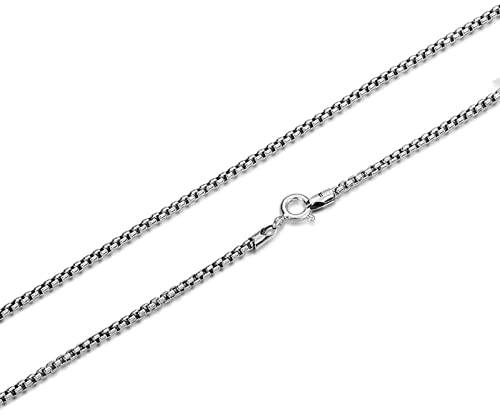 Homxi Herren-Halsketten,Belcherkette 2mm Halskette Männer 65cm Kette Halsketten Silber 925 Männer Halsketten Silber