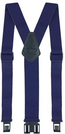 KUNN Men's 1.5 inch Adjustable Y Back Suspender,Elastic Hook End Belt Suspenders Big and Tall,Blue,XL