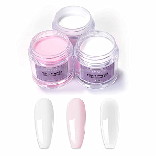 GZMAYUEN Acrylpulver für Nägel Acryl Pulver Rosa Weiß Transparent Acryl Powder für Nägel 10g Acryl Nagelset Pulver Acryl Puder für Nägel