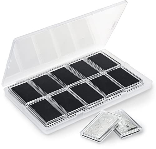 Yncotte 28 ml silver stånghållare, 20 st silver bar kapselförvaring bar kapselbehållare för 28 ml silver bar
