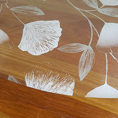 Transparente Folie Tischdecke Tischfolie Schutzfolie 0,2mm Größe wählbar Ginkgo Blätter Oval 130 x 180 cm abwaschbar