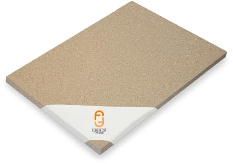 Réfractaire 123 - Plaque de vermiculite 600 x 400 x 30 mm, argile réfractaire de remplacement pour la réparation de foyers, plaque de protection incendie pour poêles et cheminées, résistante à la