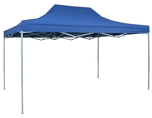 ARKEM Profi-Partyzelt Faltbar 3×4 m Stahl Blau Camping Pavillon Faltzelt 3x4 Wasserdicht Pavillon Winterfest Stabil