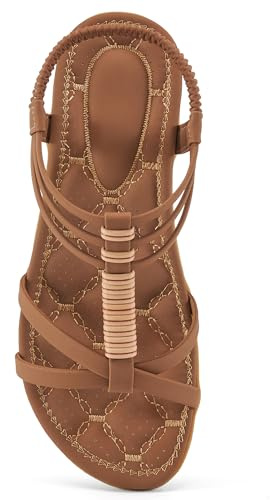 Alicegana Womens Sandals Summer Dressy Comfortable Flats Sandal Non Slip Gladiator Walking Casual Woman Shoes 2026