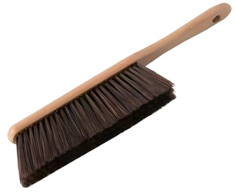 JNNJ Balai à Main en Bois pour Voiture, Brosse De Lavage De Voiture en Poils Naturels, Brosse à Poussière pour Tapis De Voiture, Brosse a Main Nettoyage pour Nettoyer Les Vitres Voitures, Tapis, Lit