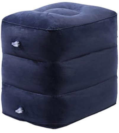 Wizoowip Relaxation Aid Travel Foot Rest Inflatable Foot Rest Height Adjustable Wear Resistant Super Soft Portable Airplane Chair Extender Dark Blue