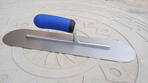 Llana Alisadora de Acero Inoxidable 40,6 cm – Mango Suave Antideslizante – Paleta, Fratasadora para Hormigón y Yeso, Herramienta Profesional de Construcción (40,6 x 10,2 cm)