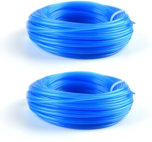 PLULON 2 Rolls Strimmer Wire 1.6mm x 20m Round Strimmer Line Grass Trimmer Wire Heavy Duty Strimming Wire Cord Cable for Garden Electric Strimmers, Blue