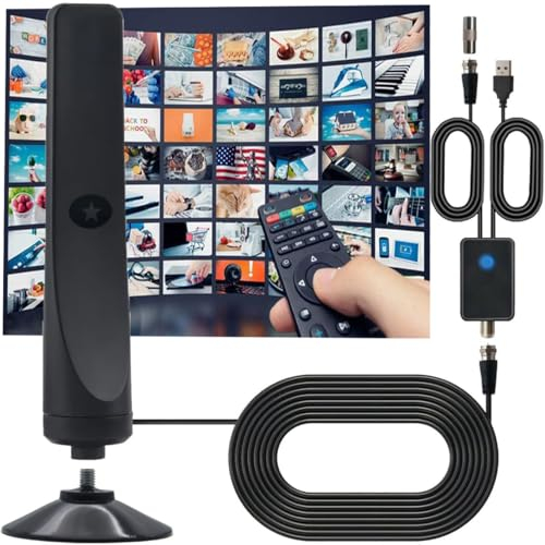 Rewave DVBT2 Antenne für Innenbereich - Digitale TV-Antenne mit Starkem Signal, 800+ Meilen Reichweite, Unterstützt Freeview und Smart-TV