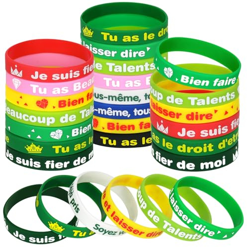 NAHRMY Braccialetto elastico in silicone di ispirazione francese Braccialetti in gomma per sport festa regali