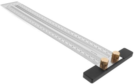 QUMIIRITY Holzbearbeitungs T-winkel Lineal Aus Edelstahl 300mm Präzisions Anreißlineal Mit Winkelmessfunktion Für Schreiner Und Nähprojekte