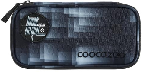 coocazoo Mäppchen „Shadow Shift“, schwarz-grau, mit Klett-Patch, Federmäppchen, großes Hauptfach, Schlaufen für Zirkel und Geodreieck, Stundenplanfach, Reißverschlussfach, ab der 3. Klasse