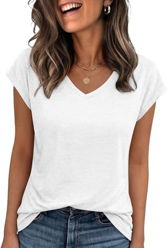 Cuptacc Top de Manga Corta Camisetas Manga Corta Mujer Básica Camiseta para Mujer Elegantes Camisa Transpirable Túnica