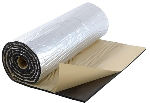 Putentfun 10mm Self Adhesive Aluminium Foil Insulation,Thermal Soundproof Cotton Layer,Heat Reflector & Radiant Barrier,Ideal for Roofs,Walls & Camper,1m x 10m(0.5m x 2m x 10Roll) = 10㎡