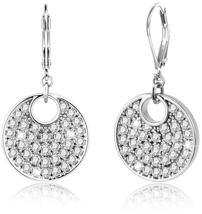 ALEXCRAFT Silber 925 Ohrringe Hängend 14K Vergoldet Zirkono Tropfenohrring