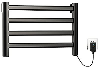 SXKJ Scaldasalviette Elettrico Piccolo Scaldasalviette a Parete Scaldasalviette Elettrico Intelligente a Bassa Potenza da 80 W Scaldasalviette in Alluminio Scaldasalviette a 4 Barre