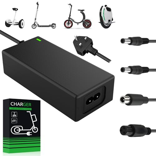 42V/2A Electric Scooter Charger, with 4 Connectors, Compatible with 36V Hoverboard Battery, for Xiaomi M365/Pro 2, Drift Boards, Electric Scooters/Mobility Scooters,Unicycles