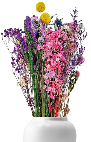 39 Pièces Fleur Sechees Decoration, Plusieurs Types, Couleurs Riches, Bouquet Fleurs Séchées, ne se Décolorent Pas, Conviennent à la Décoration Quotidienne à la Maison, aux Fêtes et aux Mariages