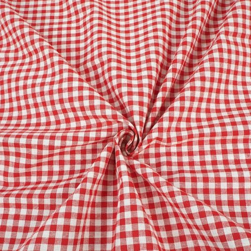 Baumwollstoff Vichy Karo Rot Weiß 5x5 mm – Stoff Meterware 150 cm breit – durchgewebter Karo Stoff Landhaus – pflegeleicht & vielseitig für Bekleidung, Tischdecken & Deko