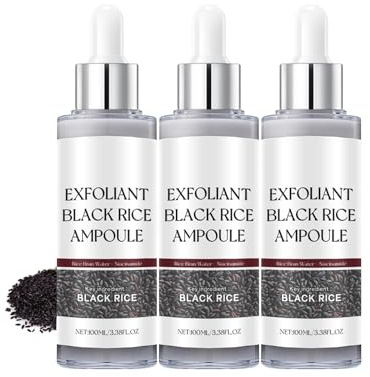 Peeling-Ampulle mit schwarzem Reis: Beruhigt und hydratisiert die Haut, verfeinert die Poren&spendet intensive Feuchtigkeit. Gesichtspeeling-Serum für weiche Nagelhaut für alle Hauttypen (3PCS)