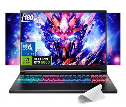Acer Nitro V 16S 16” WUXGA IPS 180Hz Gaming Laptop, Intel Core 7 Processor 240H, NVIDIA GeForce RTX 5060 with 8GB GDDR7 VRAM, w/Mouse pad (16GB RAM | 1TB PCIe SSD, Win11 Home)