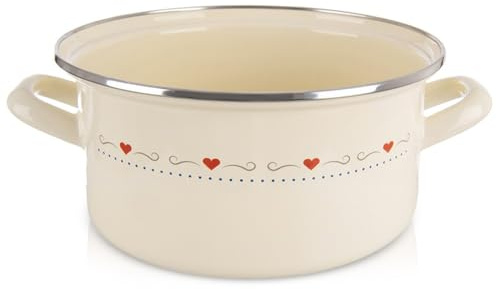 orion group Pentola smaltata, 4 l | Ø 24 cm, pratica pentola con manici ergonomici, adatta a tutti i piani cottura e forno, lavabile in lavastoviglie