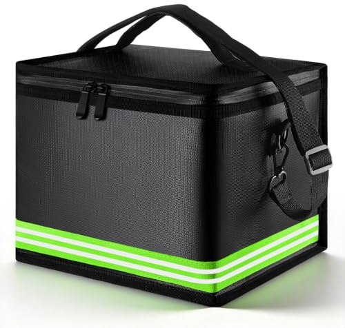 Zourglow Sac Batterie Lipo Ignifuge Antidéflagrant, Grande Capacité | Lipo Safe Bag avec Double Fermeture Eclair, Sac de Lipo Protection pour le Chargement et le Rangement des Batteries LiPo