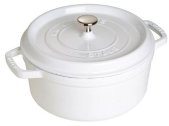 Staub 1102402 Cocotte, 24 cm rund, Bräter aus Gusseisen, weiß