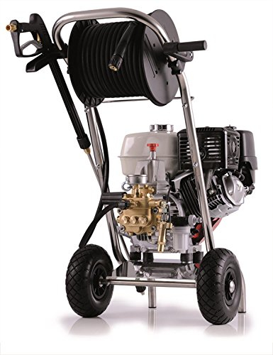 Kränzle Professional Jet B16/220 Nettoyeur haute pression avec châssis en acier inoxydable, régulation de vitesse, enrouleur de tuyau